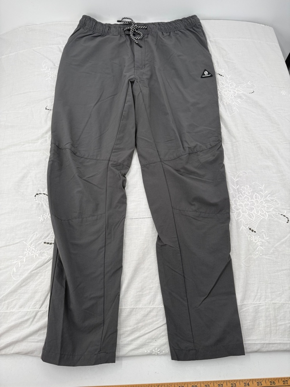 Bearded Goat Pants Mens Large Gray Hiking Camping Outdoor Active Drawstring